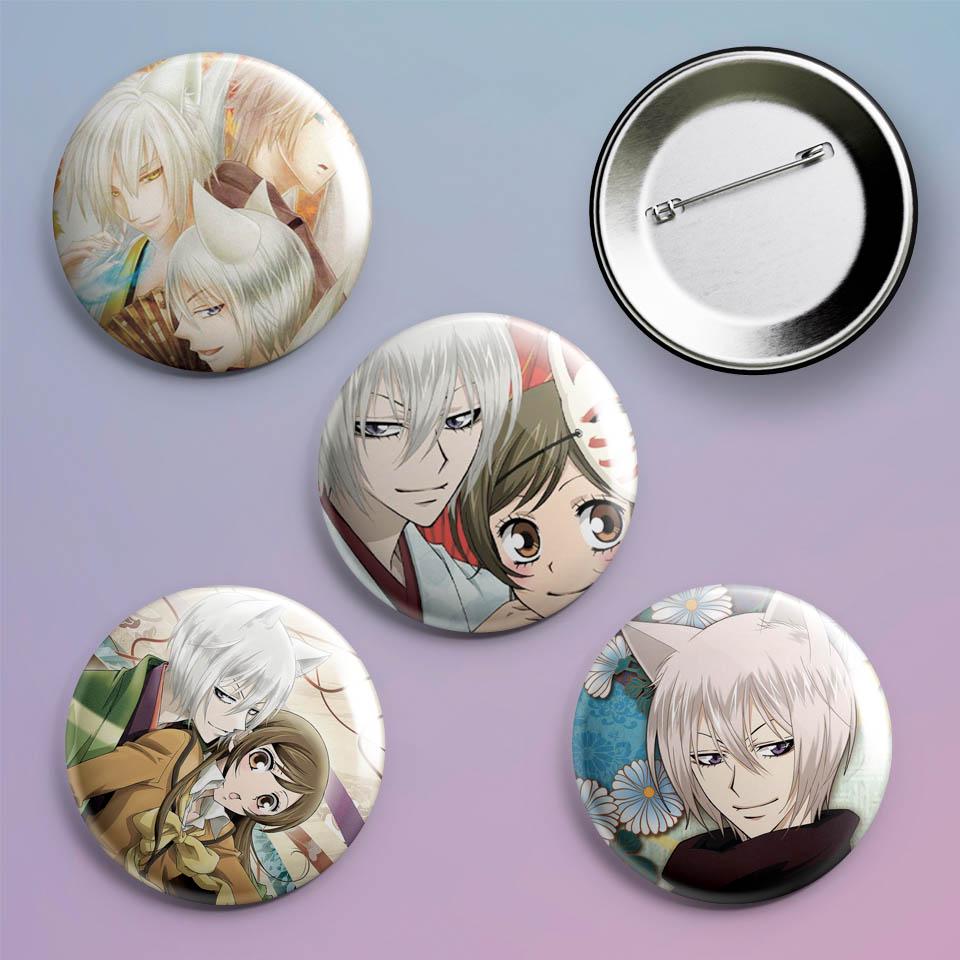 Значки на рюкзак с принтом аниме Очень приятно бог Kamisama Hajimemashita 4 шт.