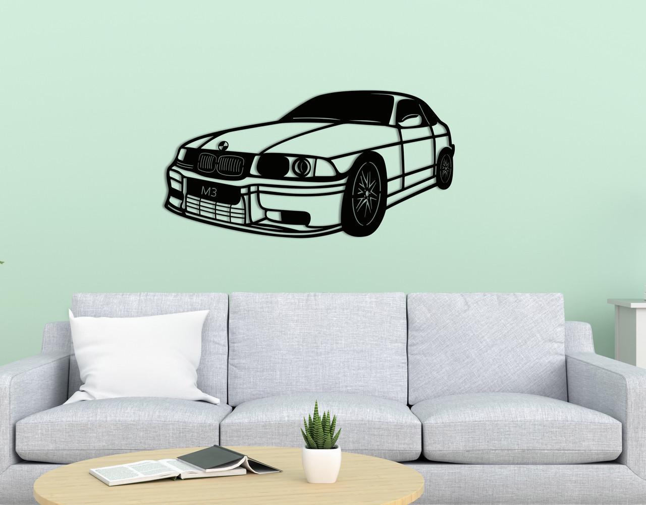 Декоративное панно на стену Upwood Decor BMW M3 35,5х70 см Black (1584289406)