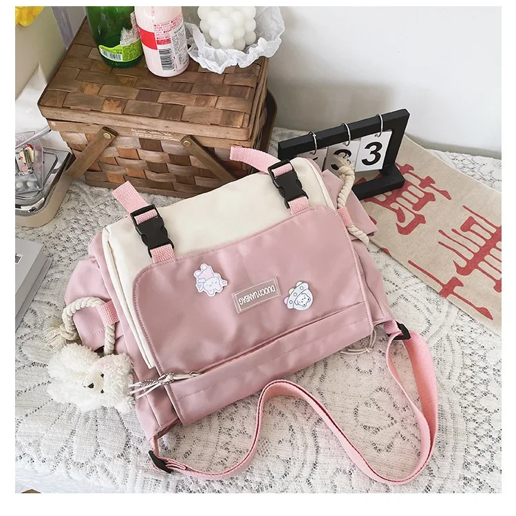 Сумка для школи/університету з кишенями Рожевий (А528) - фото 5 Сумка для школи/університету з кишенями Рожевий (А528) - фото 5