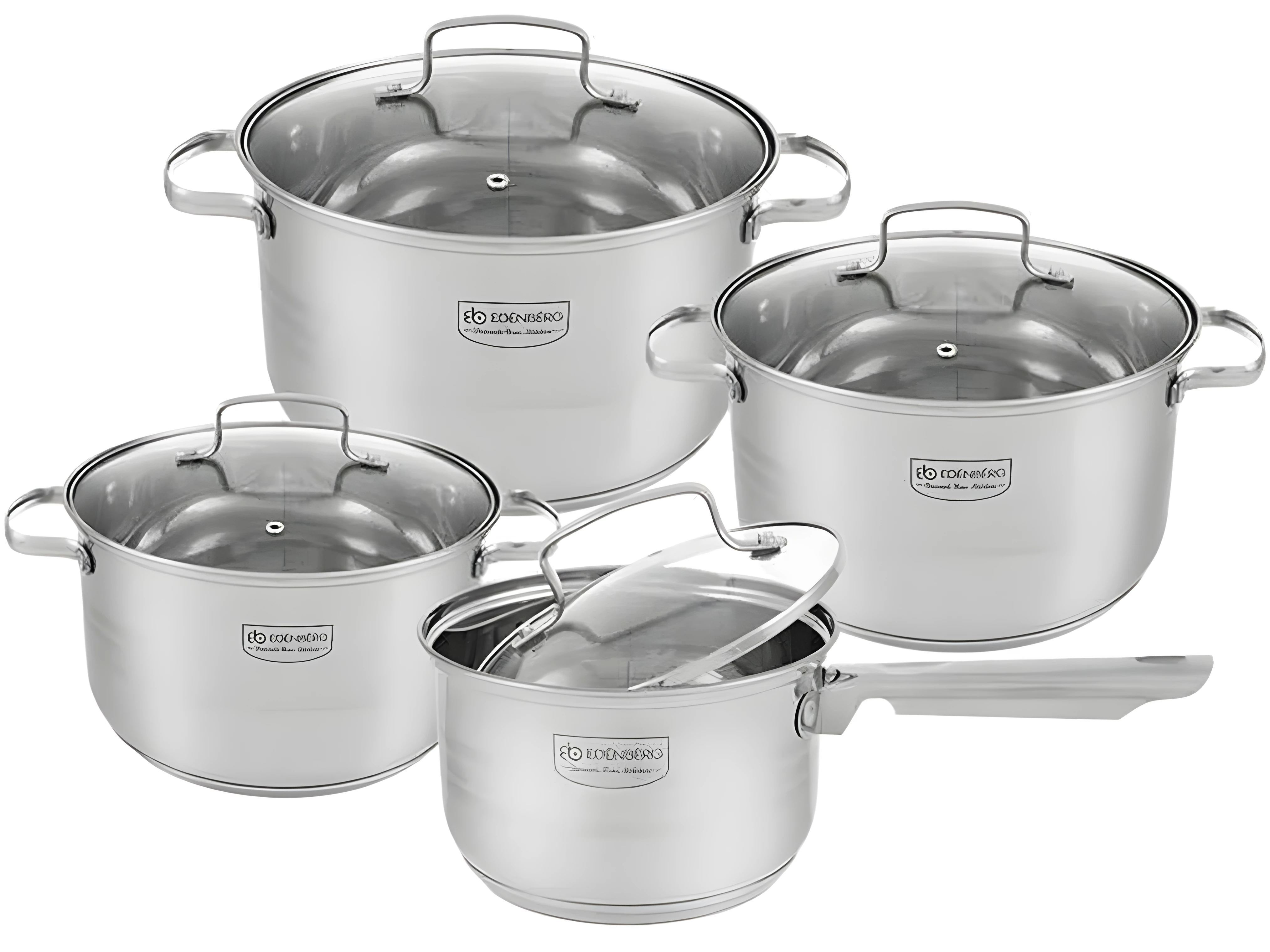 Набор кастрюль Edenberg EB-4072 из нержавеющей стали с крышкой 8 предметов (57-46-EB-4072)