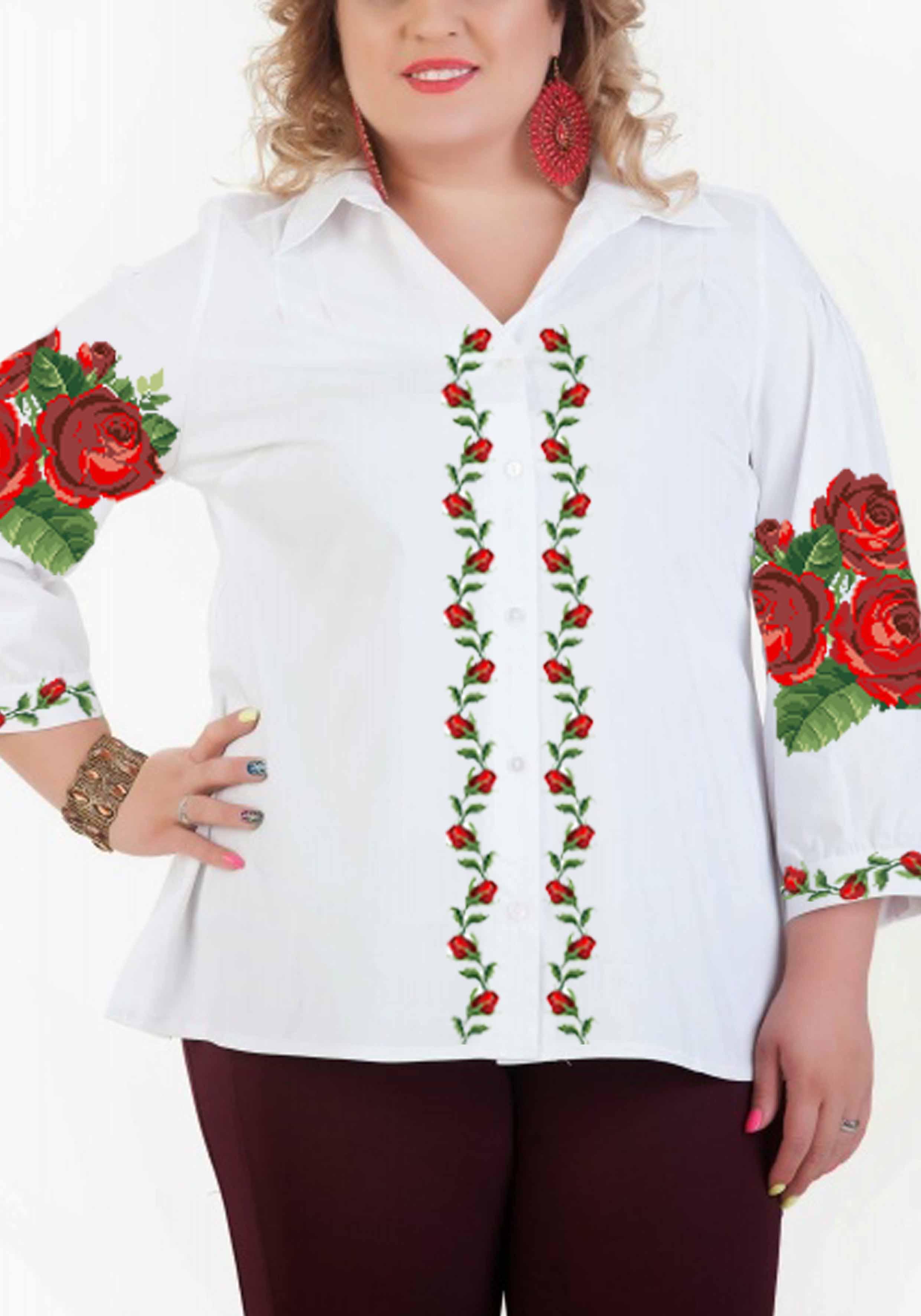 Заготовка для вышивки нитями или бисером рубашка СЖ-388 домотканое полотно