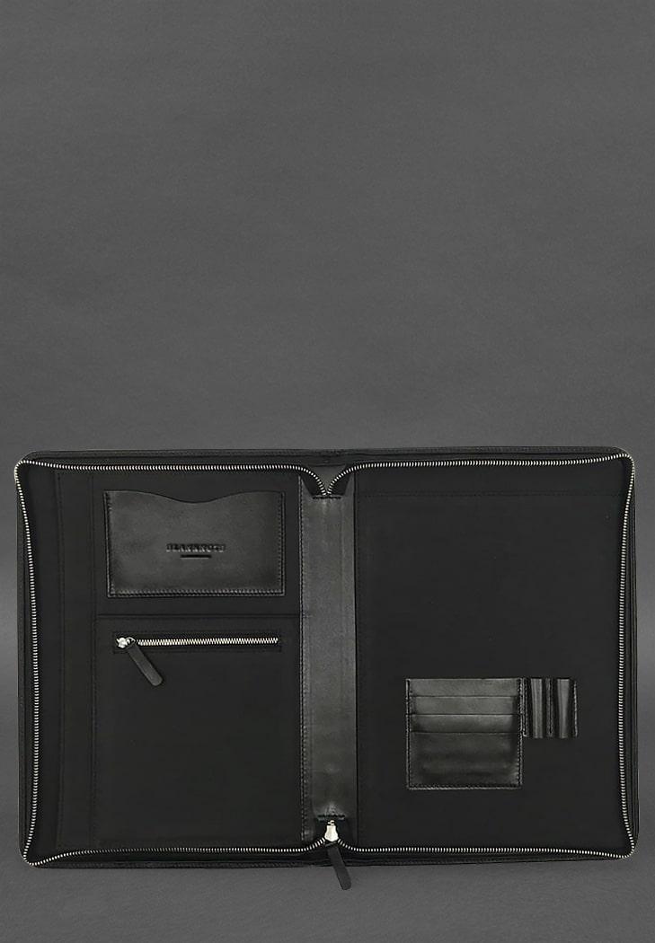 Папка шкіряна А4 на блискавці для документів Чорний (A-027395) - фото 2 Папка шкіряна А4 на блискавці для документів Чорний (A-027395) - фото 2