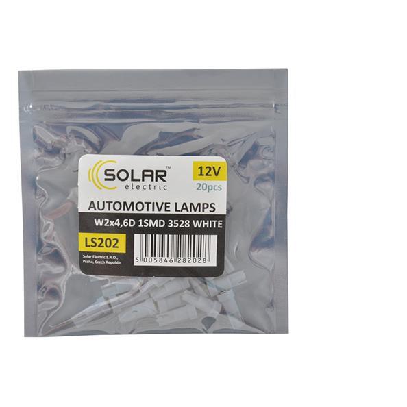 Автолампа LED Solar 12V T5 W2x4.6d 1smd 3528 20 шт. White Автолампа LED Solar 12V T5 W2x4.6d 1smd 3528 20 шт. White