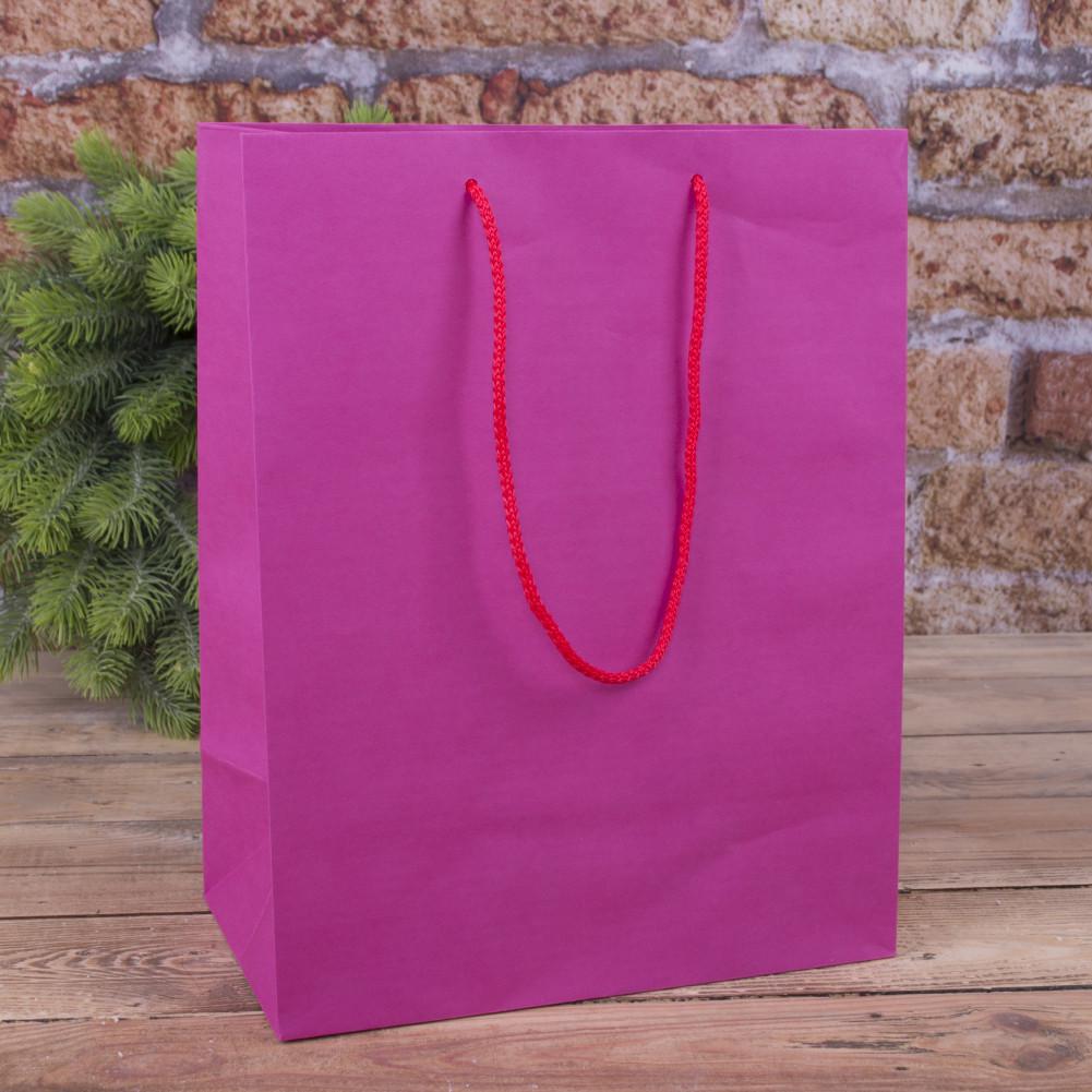 Бумажный пакет Крафт 30x23 см Розовый (1047)