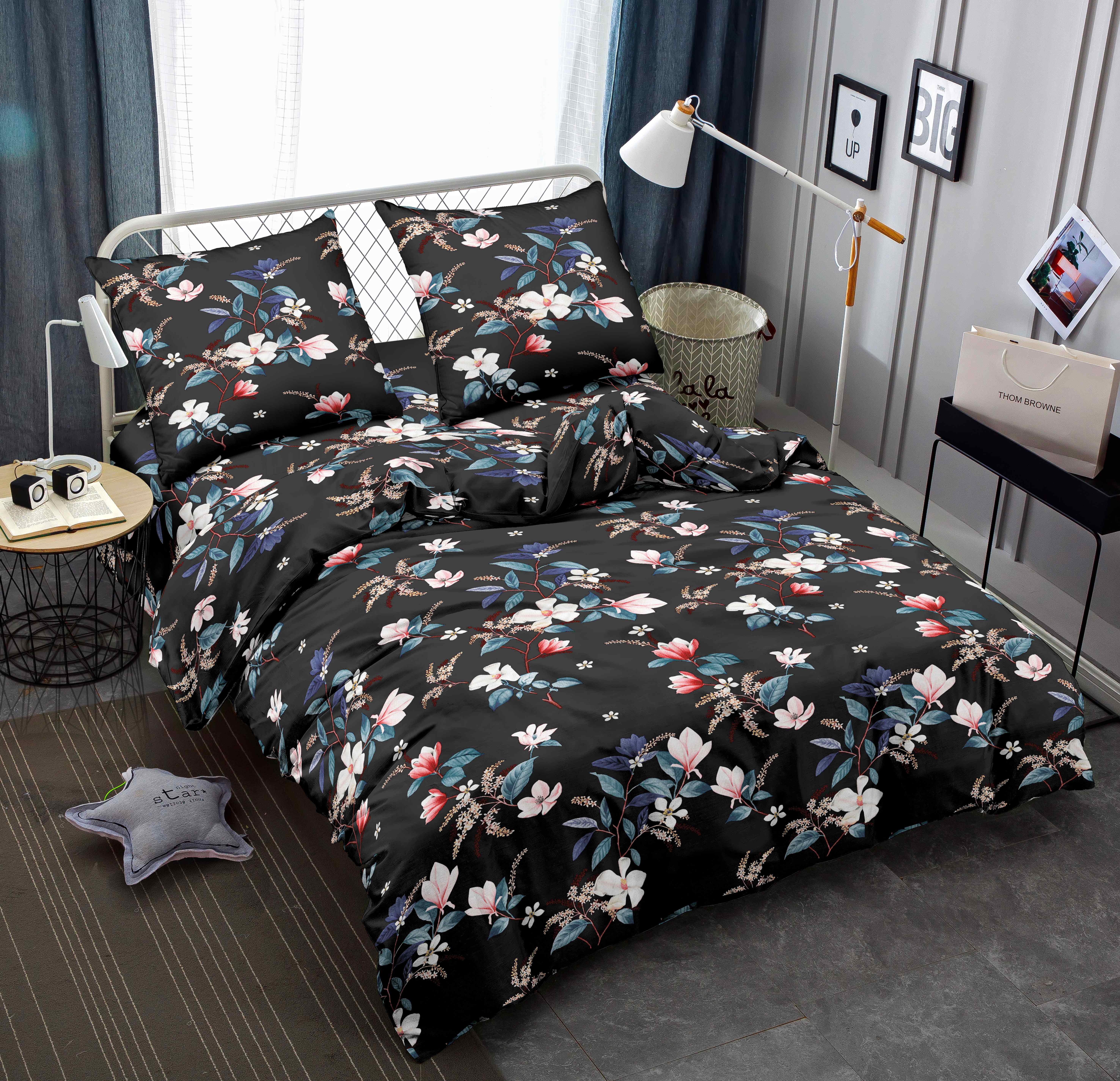 Комплект постельного белья Zastelli J215 см 2-1 Лилии жатка евро 200х220 см Разноцветный (22055)