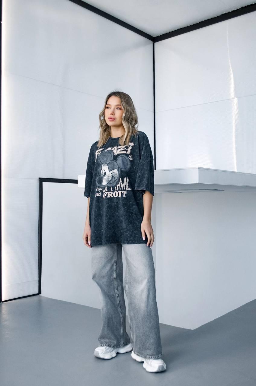 Футболка варьонка оверсайз One size Сірий - фото 4