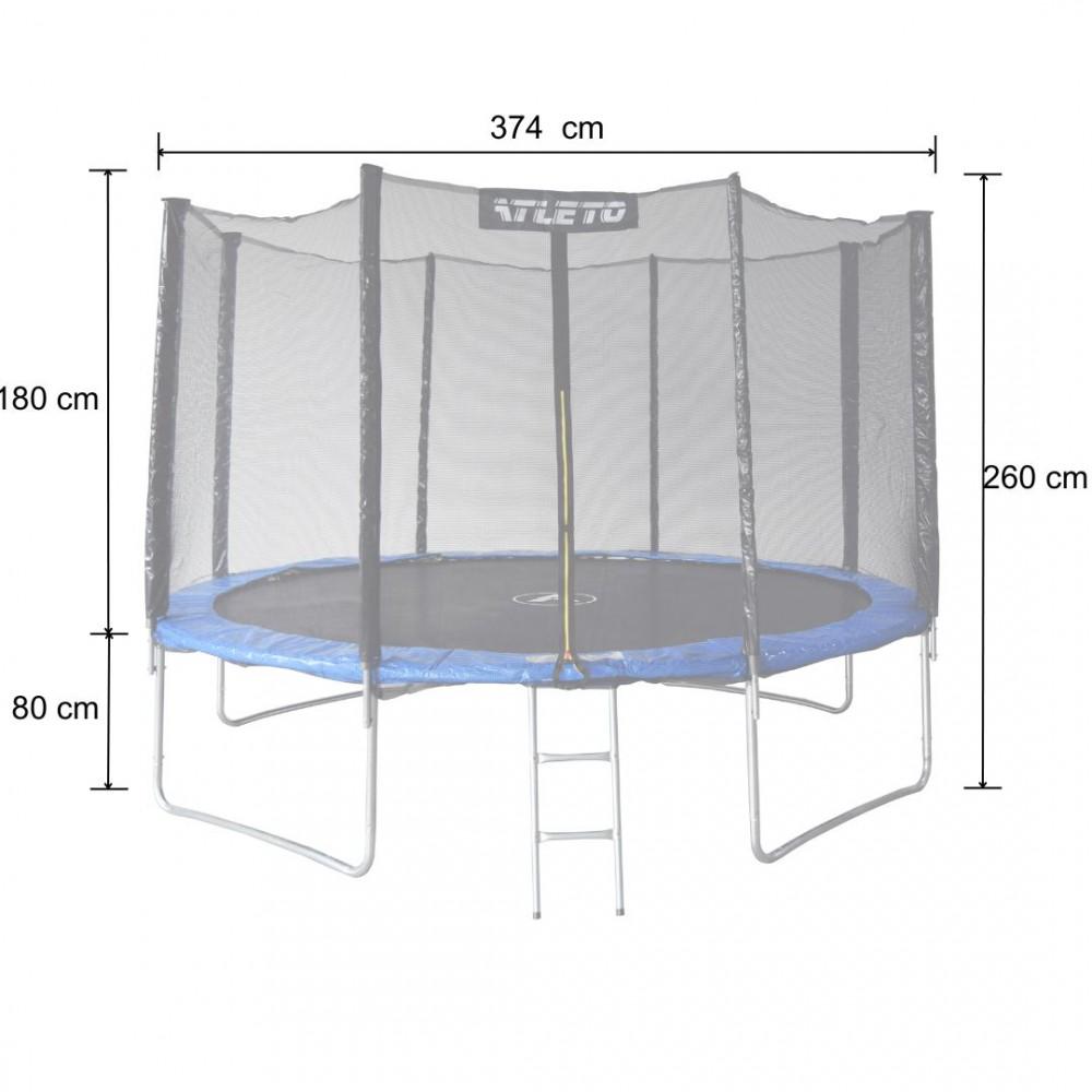 Батут дитячий Atleto 374 см із зовнішньою сіткою та драбинкою (29-76-20001200) - фото 5