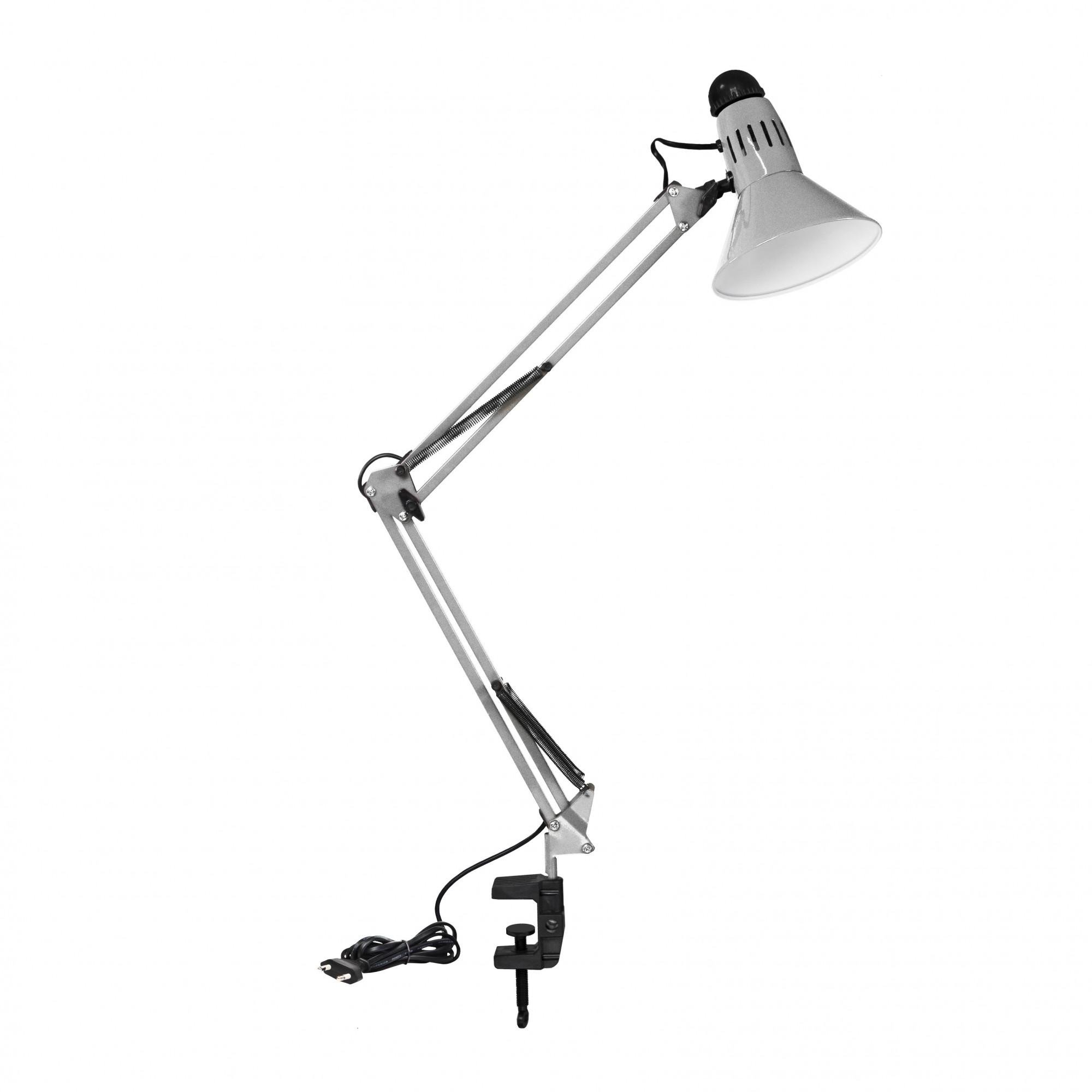 Лампа настольная LOGA со струбциной Серебро (L-721)
