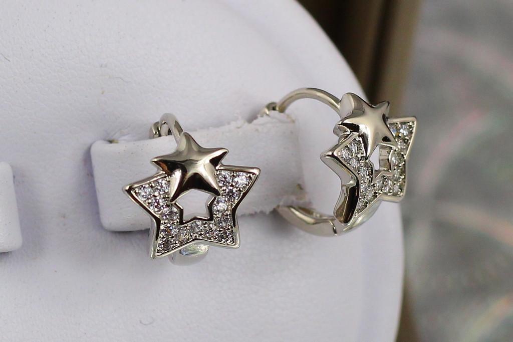 Серьги детские Xuping Jewelry Тень звезды 1,2 см Серебристый