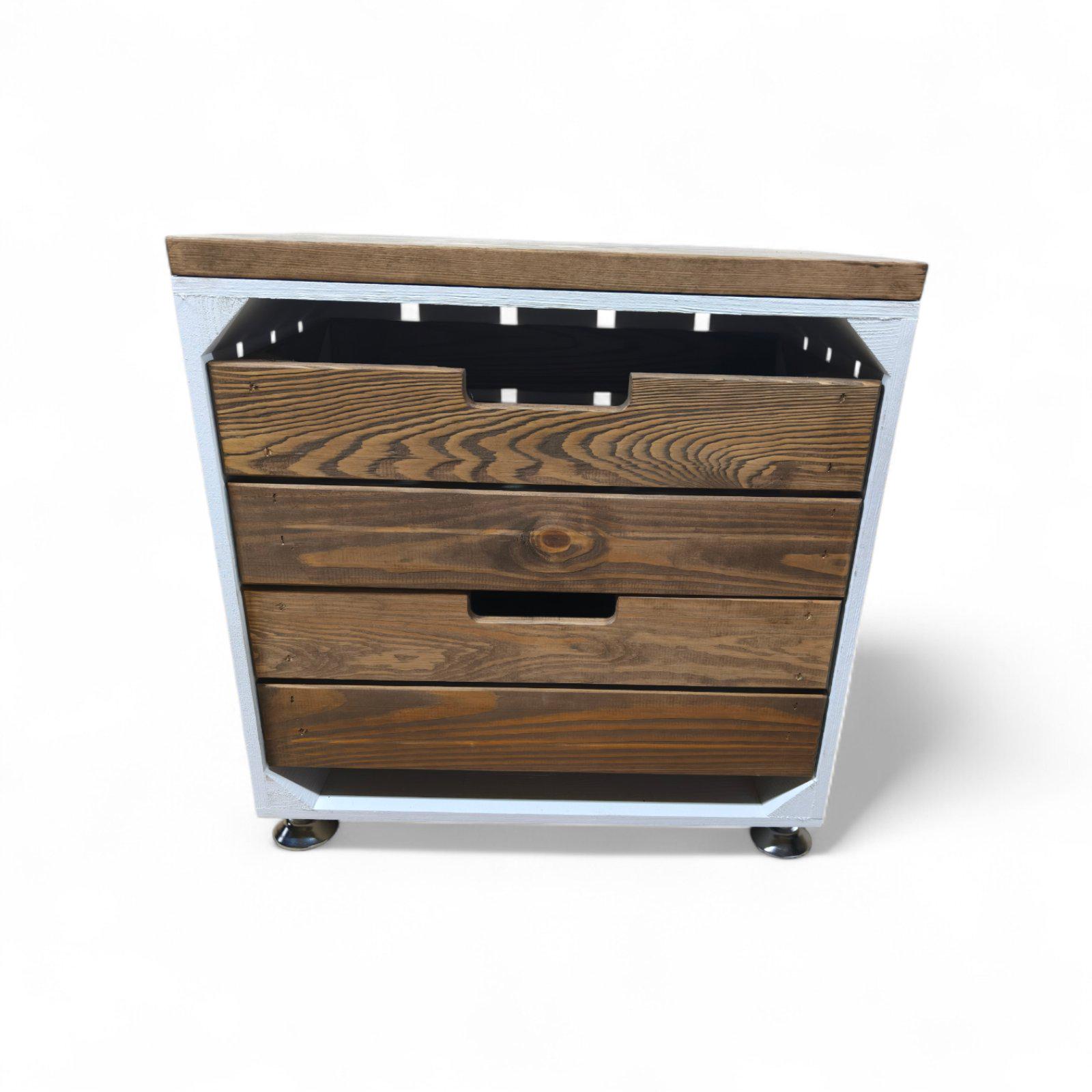 Тумба дерев'яна 54х45х30 см Білий/Коричневий (30821786) Тумба дерев'яна 54х45х30 см Білий/Коричневий (30821786)