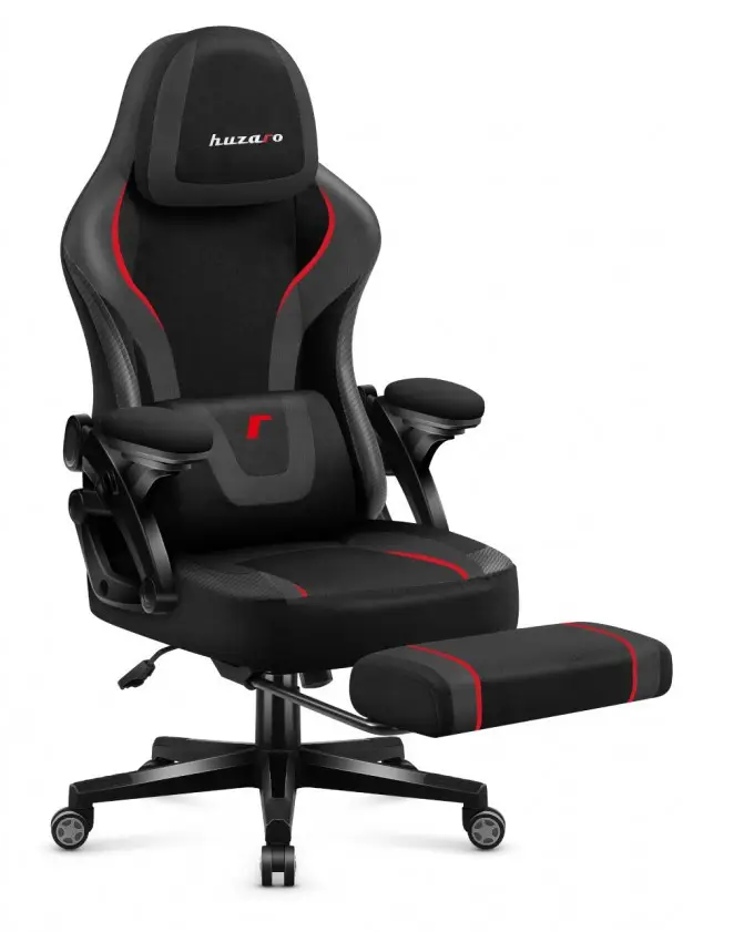 Кресло геймерское Huzaro Force 4.6 Carbon с подставкой для ног до 130 кг Черный (28437988)