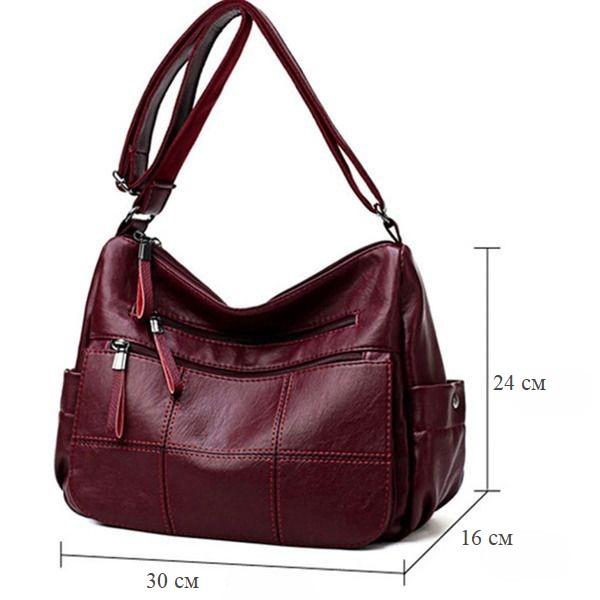 Женская сумка через плечо C00149-1 из кожи PU и Бордовый (C00149-1) - фото 5 Женская сумка через плечо C00149-1 из кожи PU и Бордовый (C00149-1) - фото 5