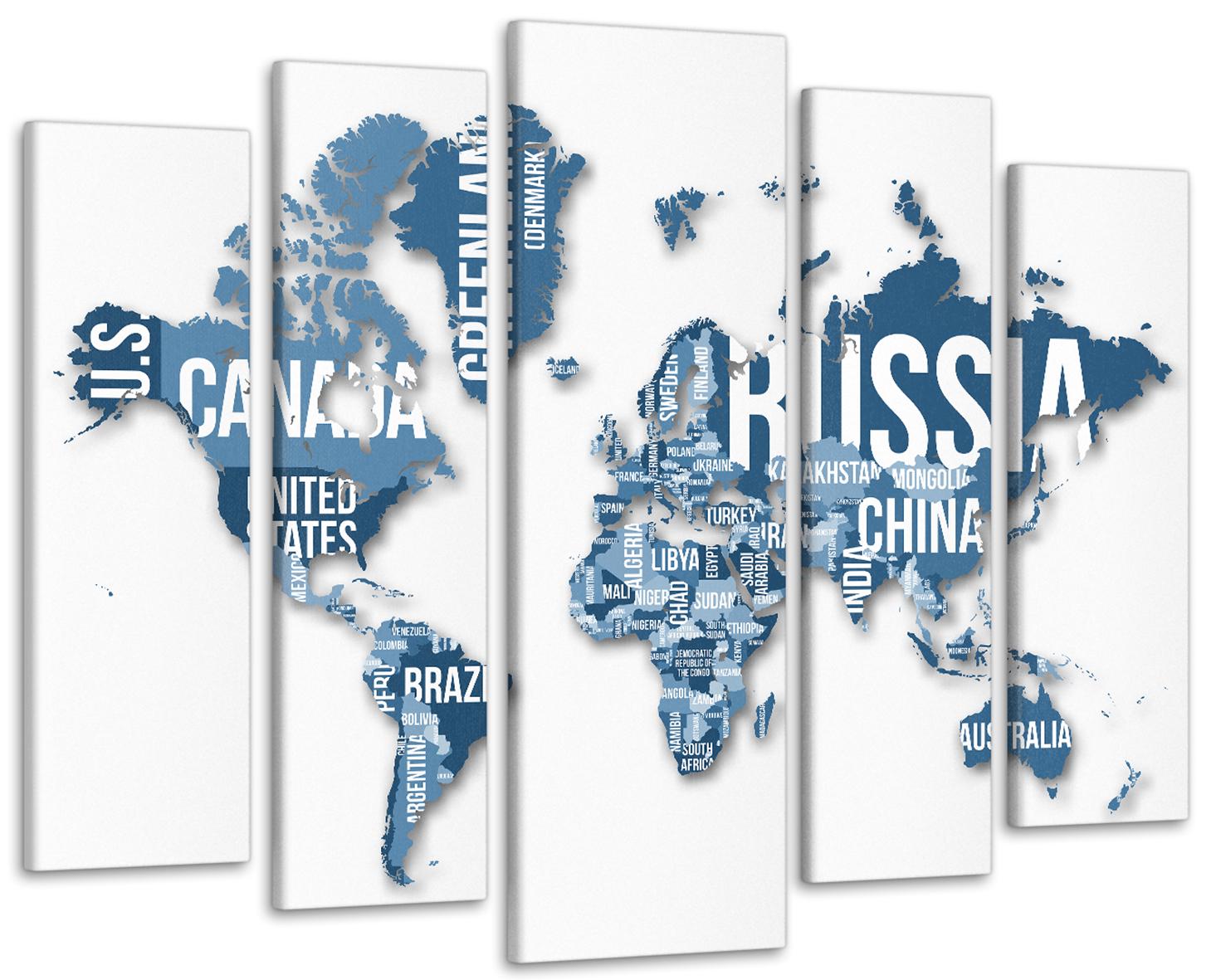 Картина модульная Карта мира 115х170 см (Art-324_5)