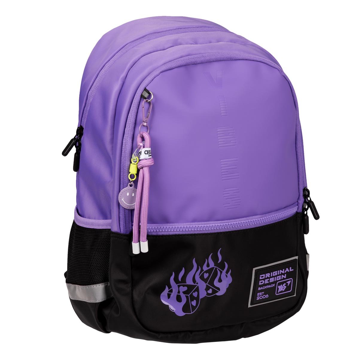 Рюкзак YES T-113 Lilac Cubes 42х27х12,5 см Сиренево-черный (559966)