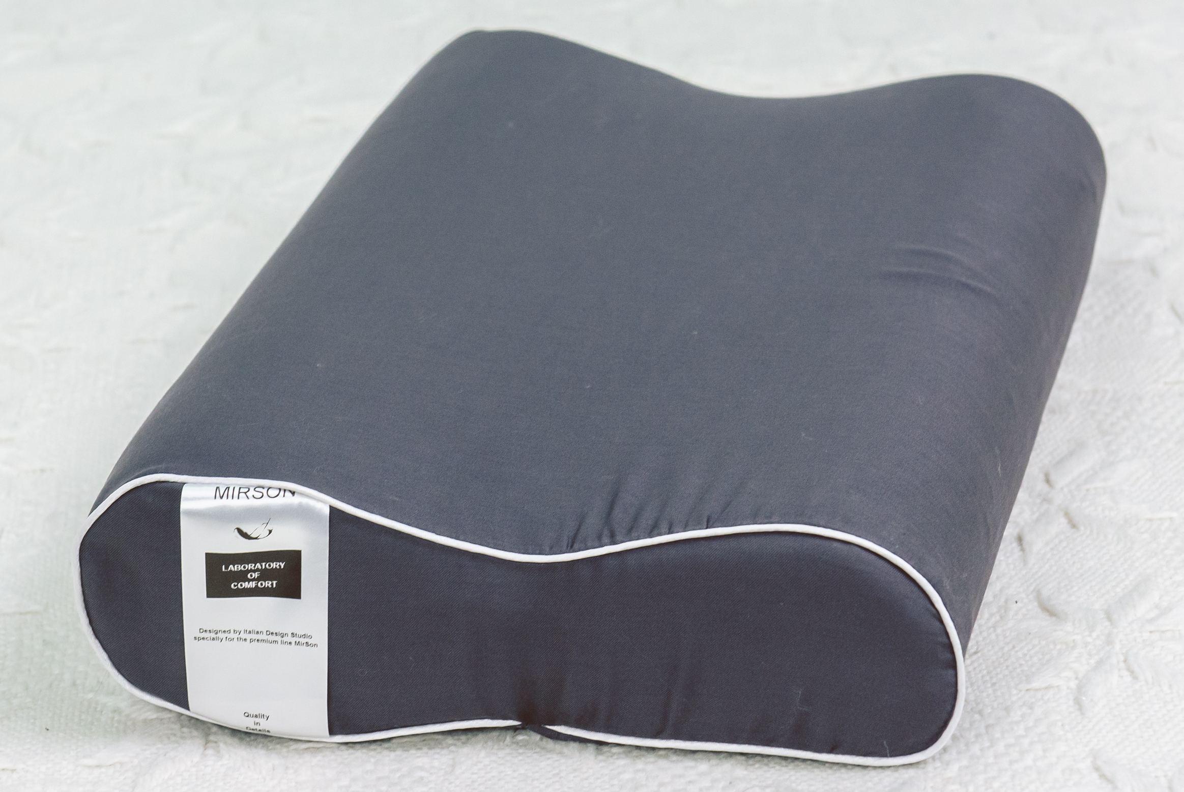 Подушка ортопедическая MirSon №6091 Delicate satin Iron grey 49х32х10,5 см (2200003262452)