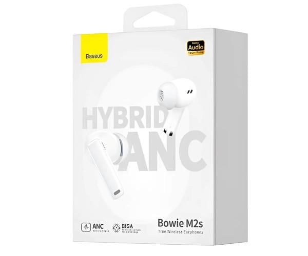 Наушники-гарнитура беспроводные BASEUS Bowie M2s Bluetooth 400 mAh White (35740) - фото 7