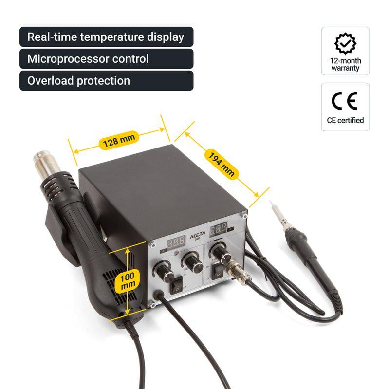 Термовоздушная паяльная станция Accta 301 - фото 2