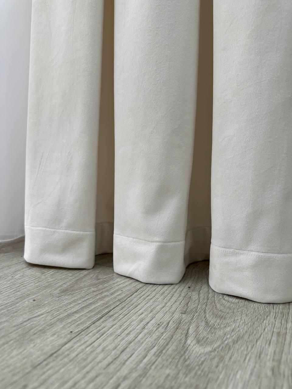 Штора велюрова на тасьмі 6 см 250x280 см Молочний (6319-N1-Т43) - фото 10