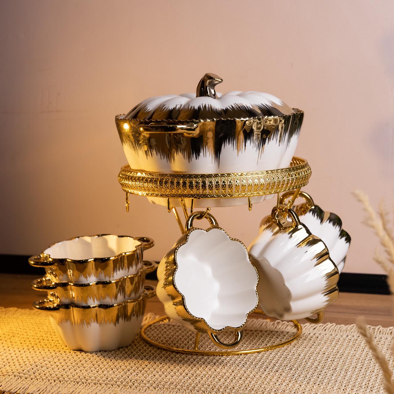 Суповой сервиз на 6 персон супница на подставке с бульонницами 350 мл 2 л (ML152) - фото 2 Суповой сервиз на 6 персон супница на подставке с бульонницами 350 мл 2 л (ML152) - фото 2