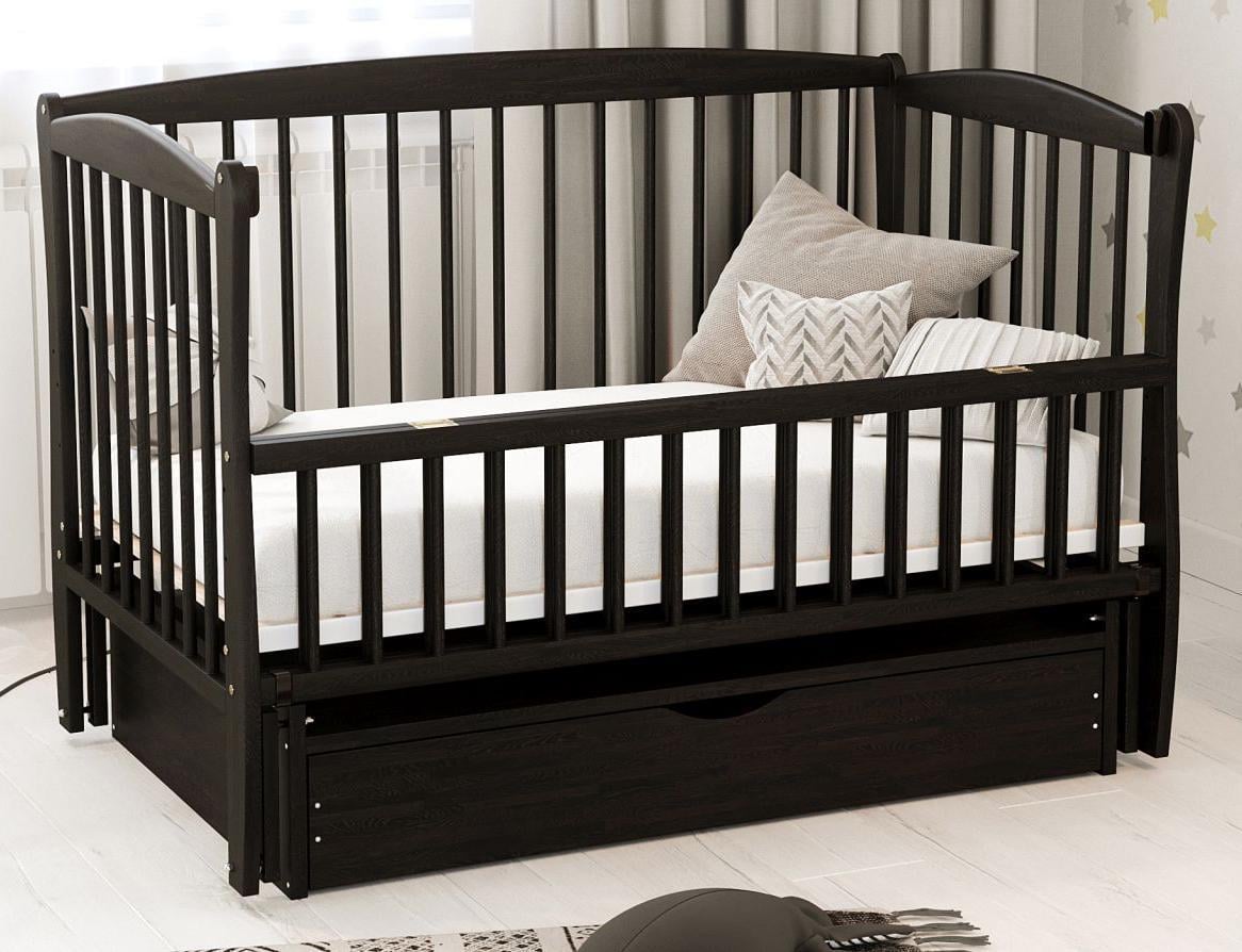 Детская кроватка-колыбель Элит ящик/маятник/откидная сторона/3 уровня дна Wenge (32142276)