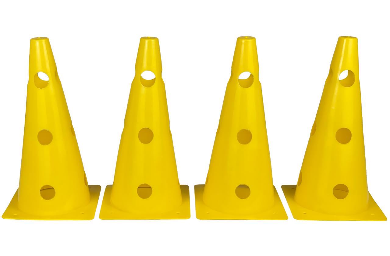 Набор конусы-фишки спортивные EasyFit 4 шт. 31 см Желтый (EF-16795-4Y)