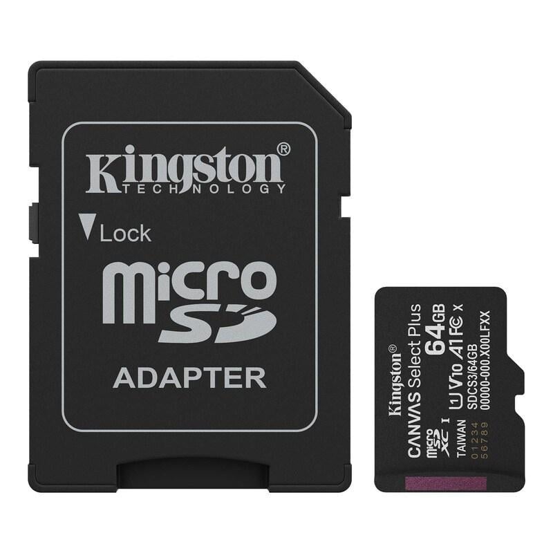 Карта памяти microSDXC UHS-1 Kingston Canvas Select Plus Gen3 64Gb class 10 А1 (20289)
