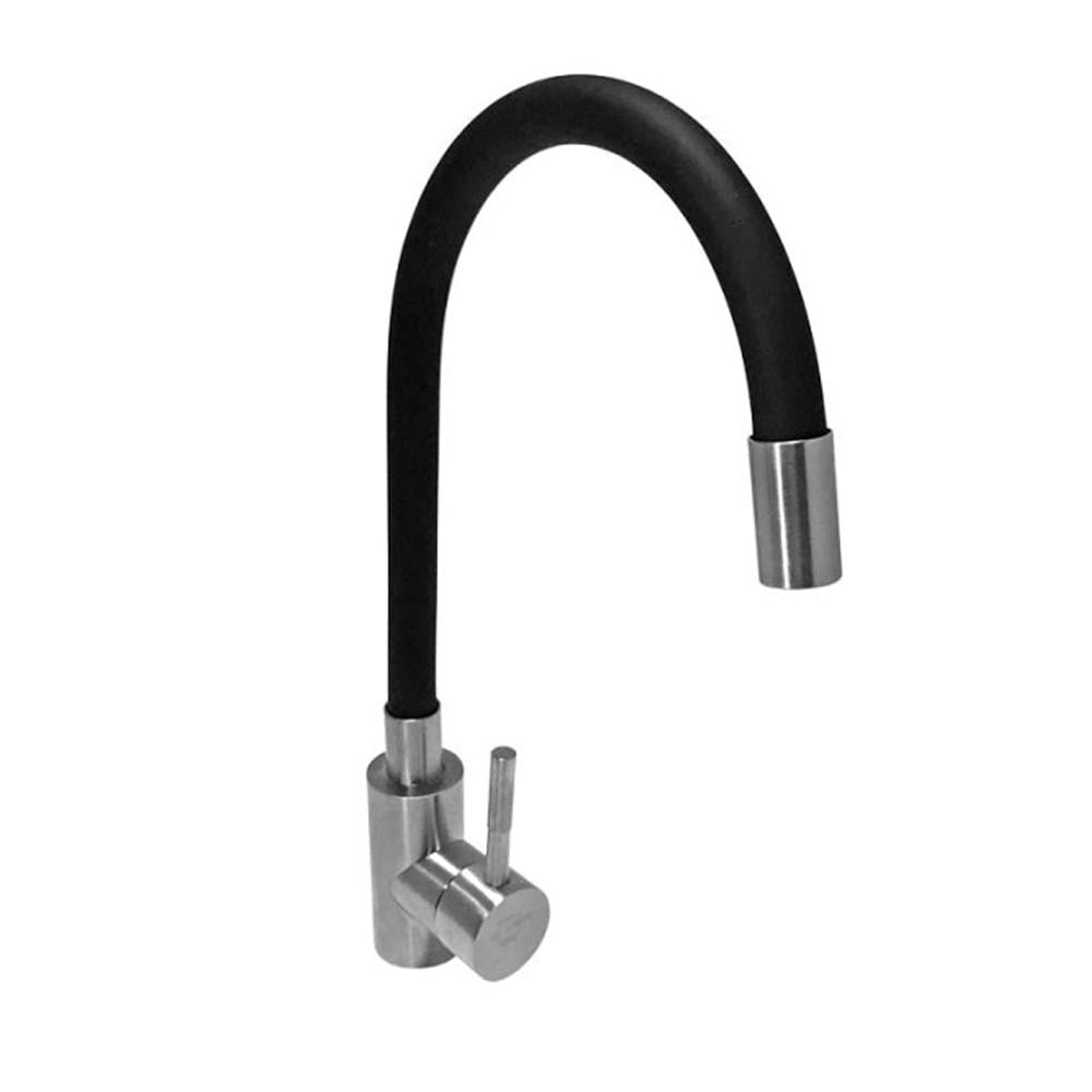 Смеситель для кухни Acero-INOX035NS-1 CV023288 с гибким изливом нержавеющая сталь Хром/Черный (300910)