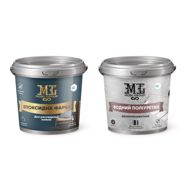 Набор для реставрации мебели эпоксидной краской и матовым лаком 3 кг Зеленый (111125)