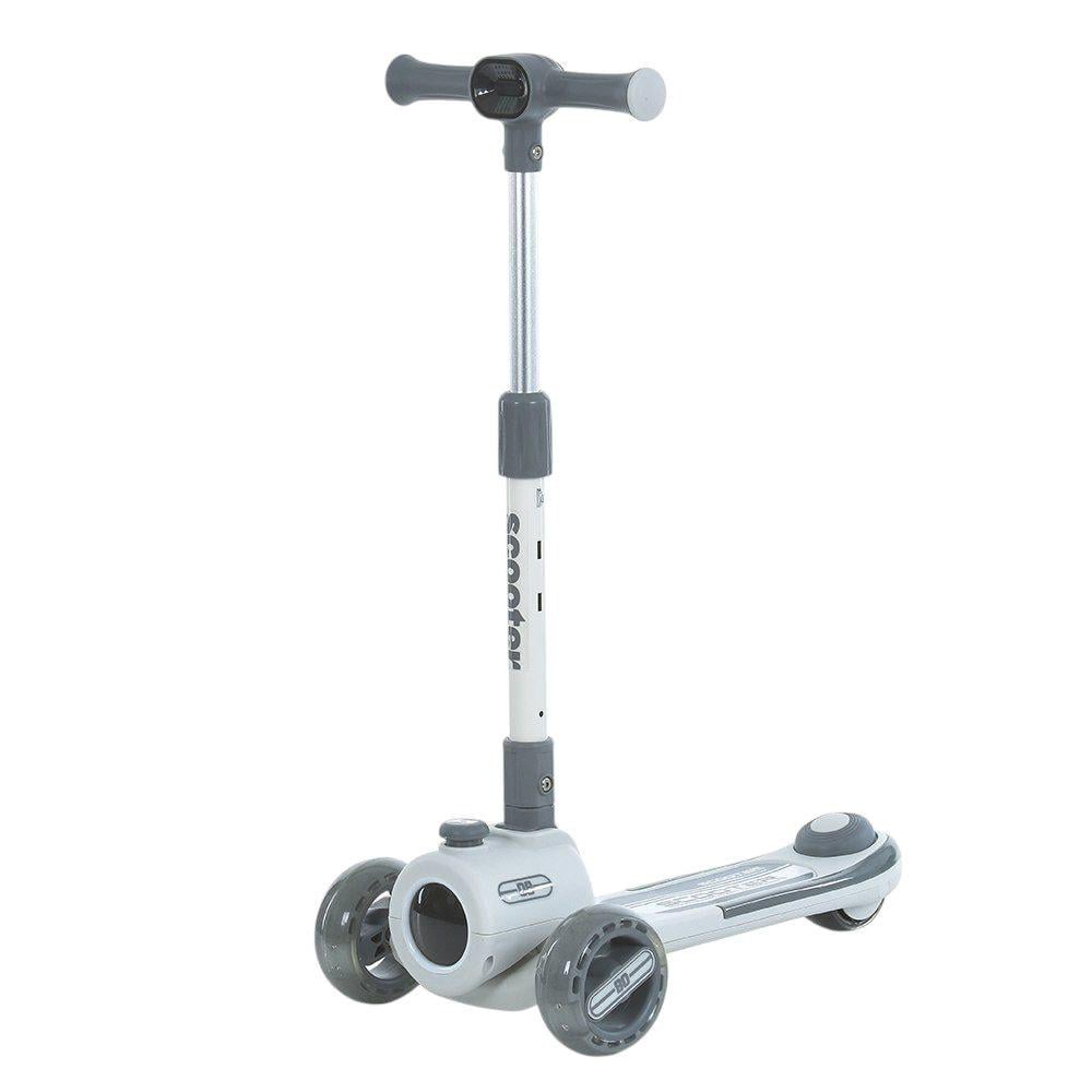 Самокат детский JR3-135-G с подсветкой колес/музыкой и регулируемым рулем Серый (25981506)