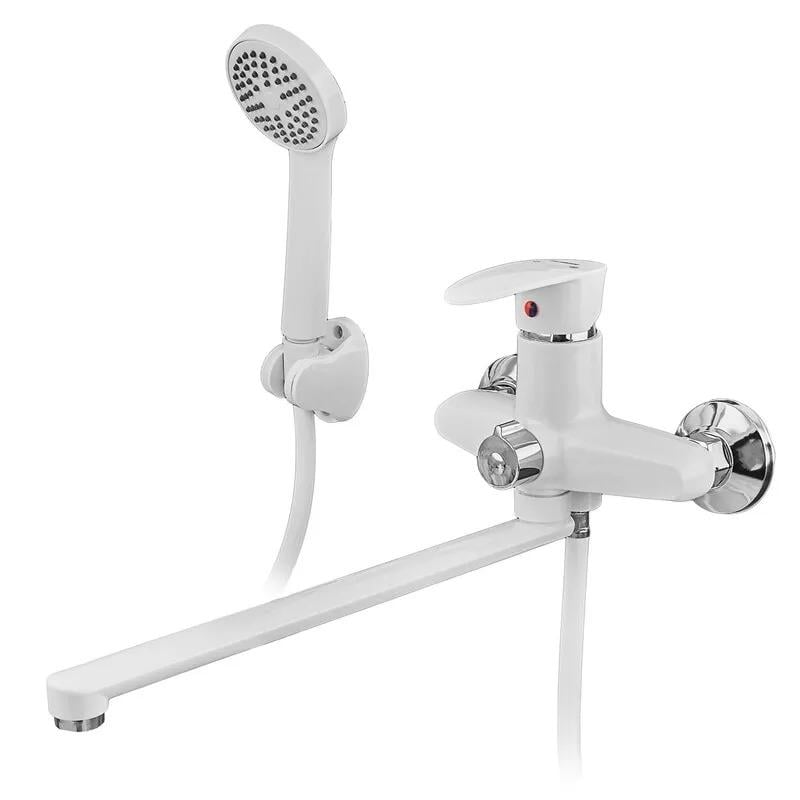 Смеситель для ванны PLAMIX CEZAR-006 Euro SET со шлангом/лейкой/кронштейном White (PM0666) Смеситель для ванны PLAMIX CEZAR-006 Euro SET со шлангом/лейкой/кронштейном White (PM0666)