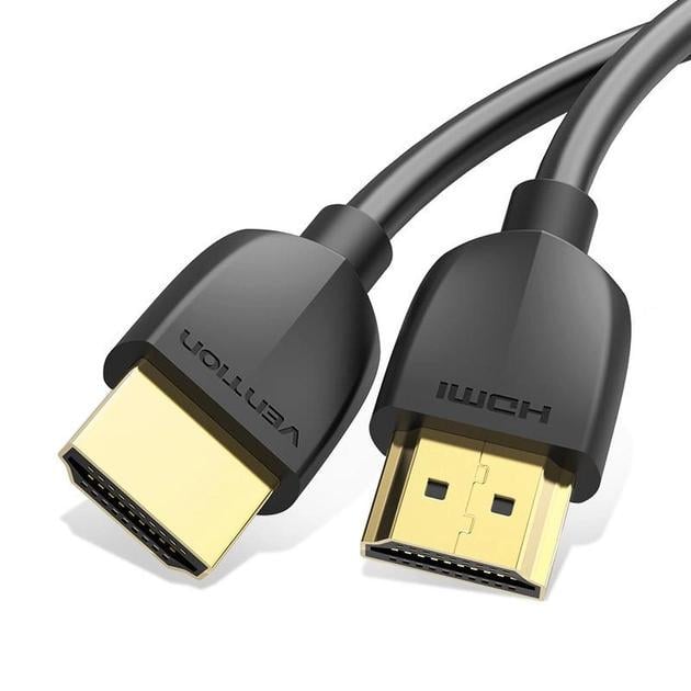 Кабель тонкий Vention Slim Portable HDMI 2.0 Черный кабель в оплетке 1,5 м (AAIBG)