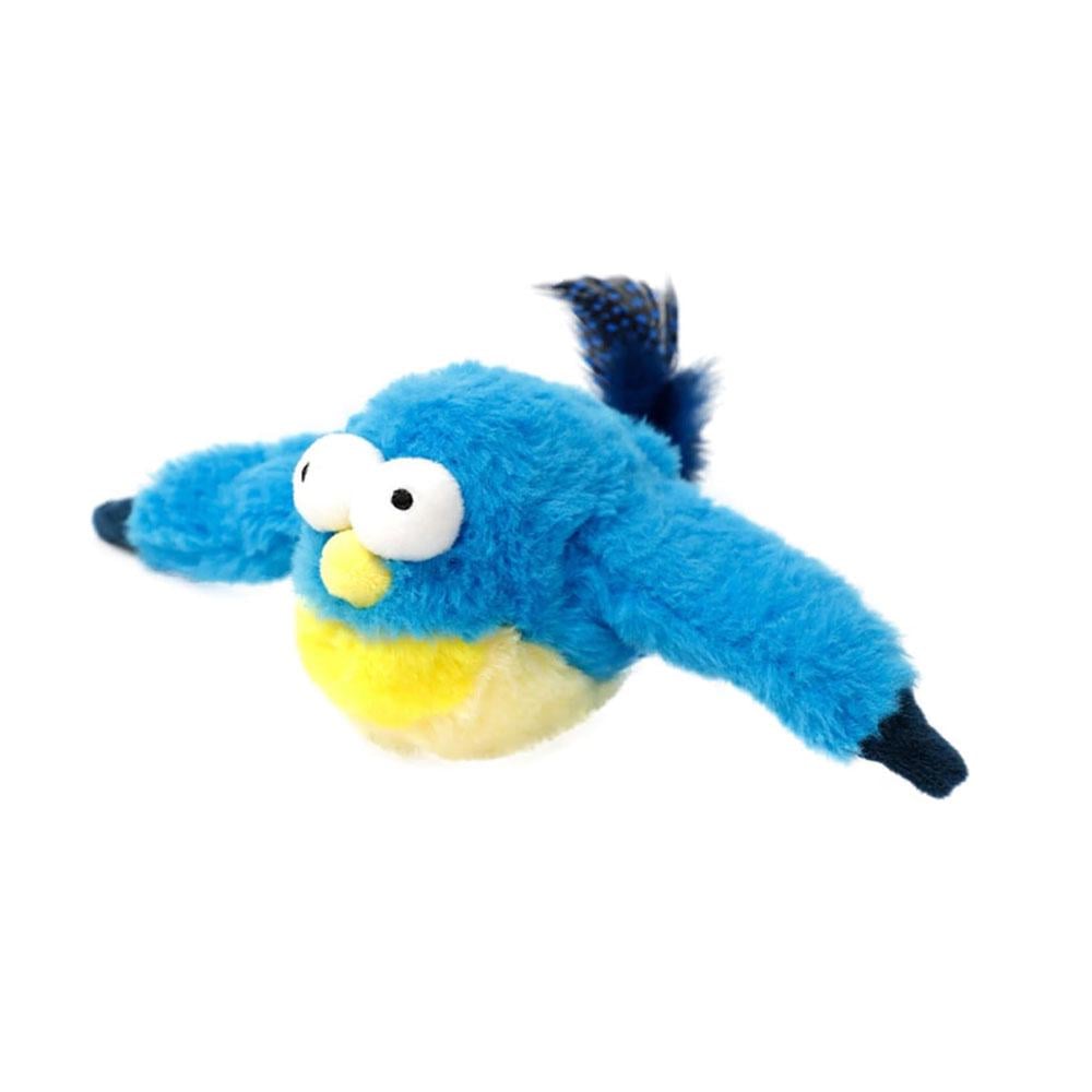 Игрушка-дразнилка для кошек птичка голубая имитирующая звуки и движения интерактивная (TA0146_3)