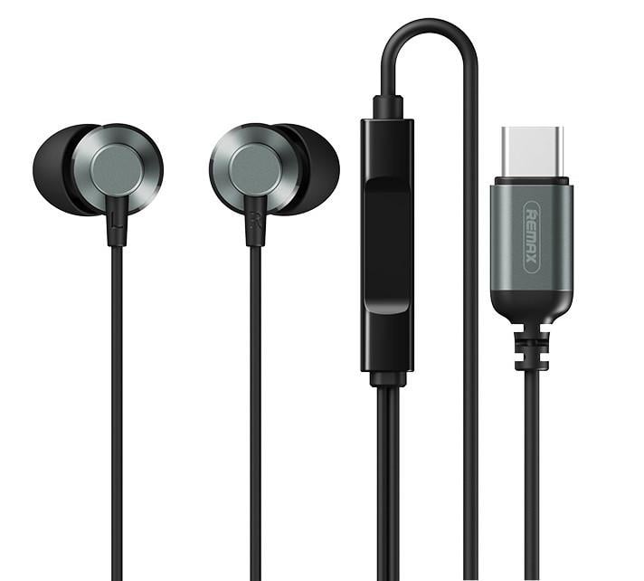 Наушники проводные REMAX Metal Wired Earphone Type-C RM-512a Grey