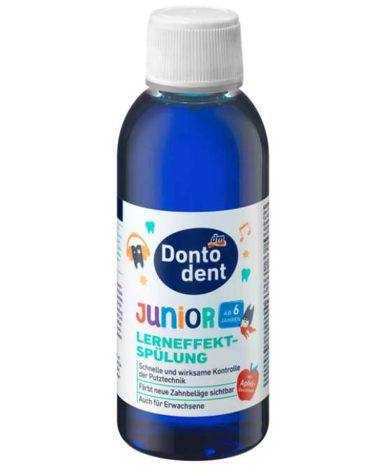 Ополаскиватель детский Dontodent Junior для индикации зубного налета яблочный вкус 200 мл (X-2531)