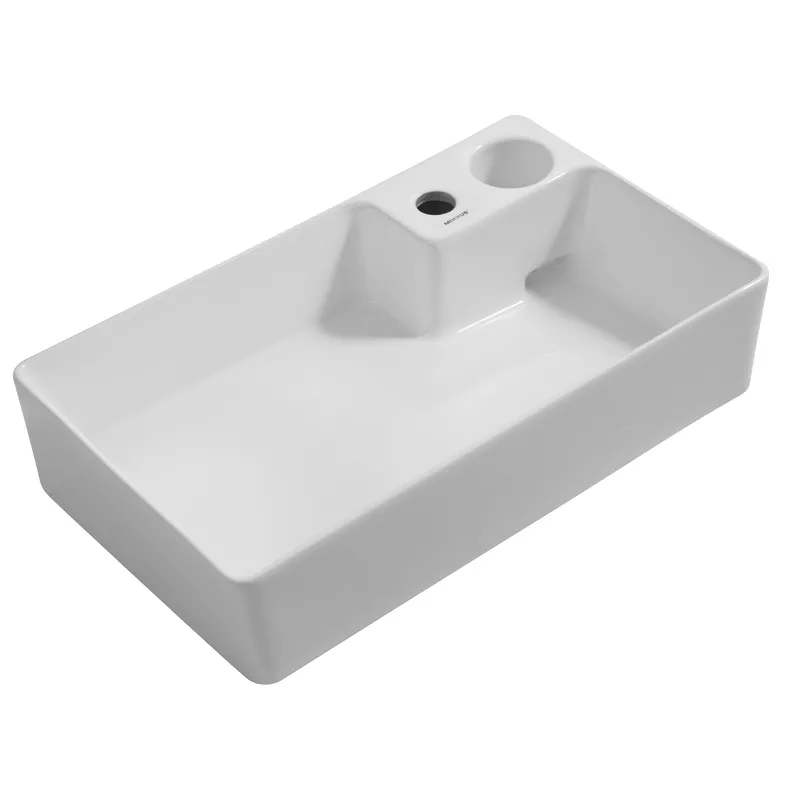 Раковина накладная MIXXUS PREMIUM STYLE-0202 600х350х140 мм с донным клапаном и отверстием под смеситель (2509448801)