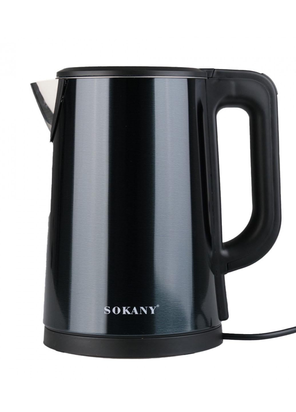 Электрочайник Sokany SK-SH-1088 бесшумный из нержавеющей стали 1500 Вт 2,5 л Черный (10883SL)