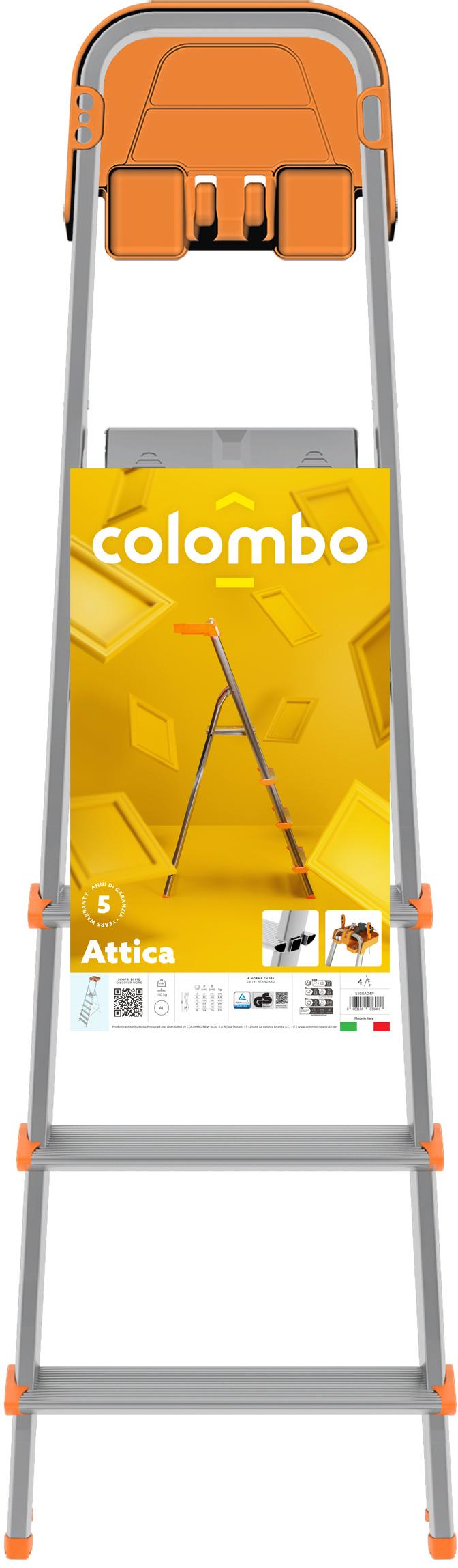 Драбина Colombo Attica 4 щаблі (S108A04P) - фото 2 Драбина Colombo Attica 4 щаблі (S108A04P) - фото 2