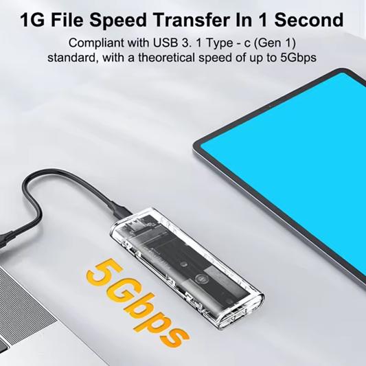 Зовнішня кишеня для SSD M.2 Case NGFF SATA Type C USB 3.1 For 2230/2242/2260/2280 Transparent - фото 10