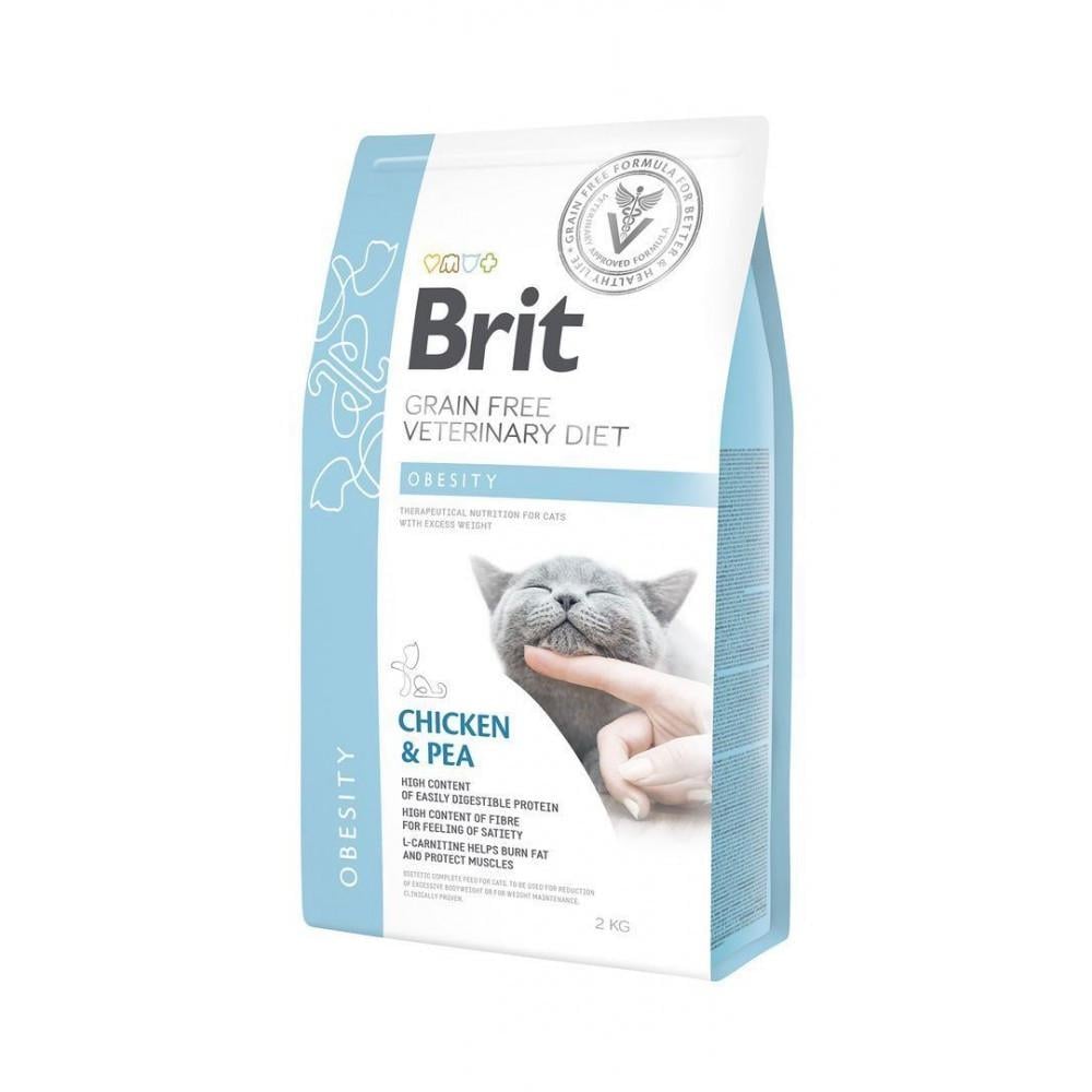 Корм сухой Brit Grain Free VetDiet Cat Obesity для кошек с лишним весом и ожирением с курицей и горохом 2 кг (34806819)