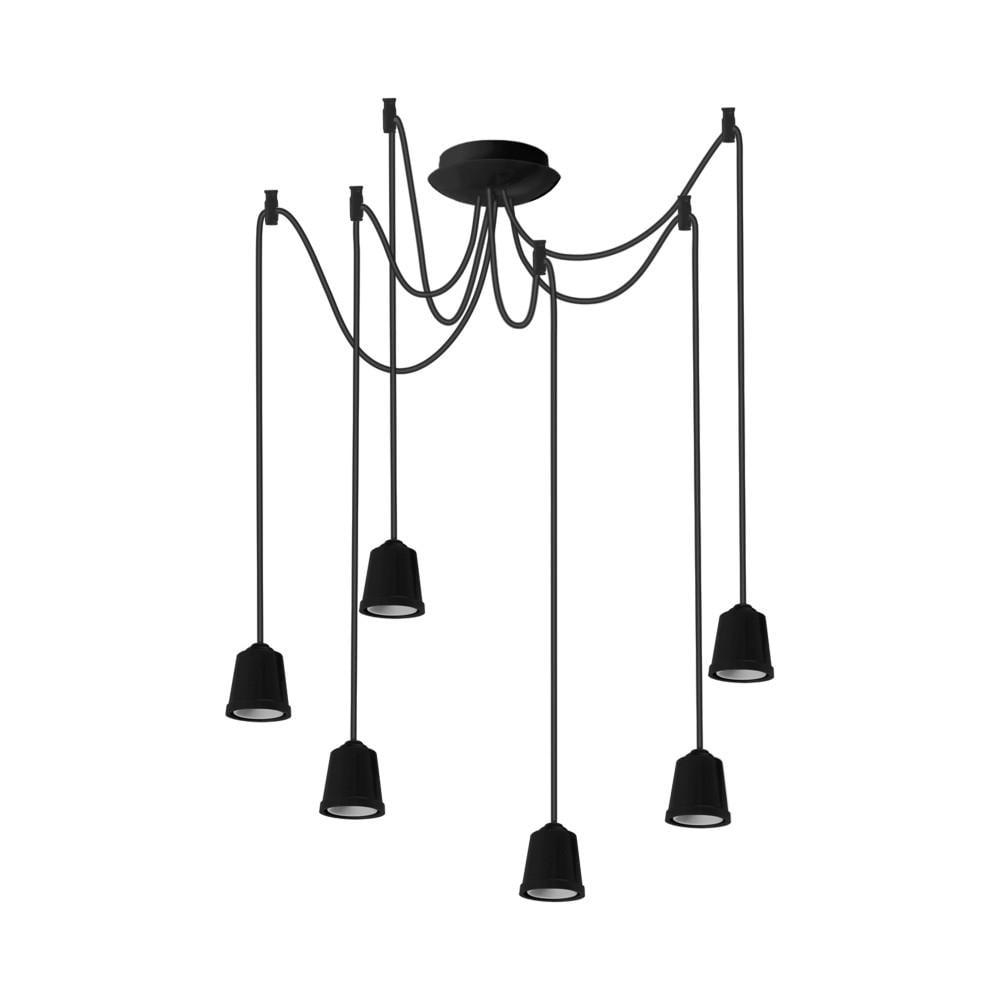 Підвісний світильник ERKA 626 стельовий 6xЕ27 2 м Чорний (27550431)