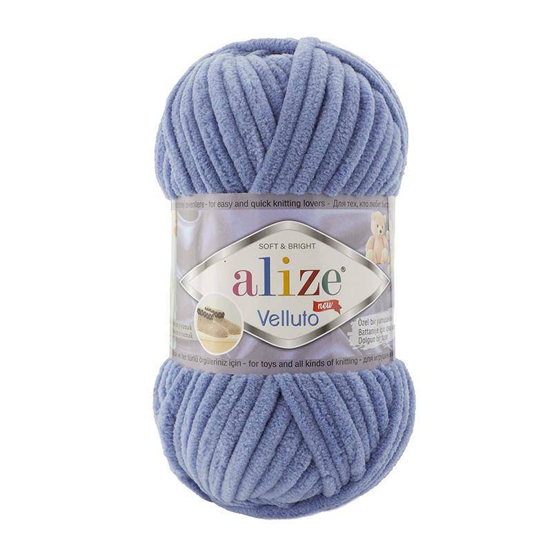 Пряжа Alize Velluto 374 Джинсовый