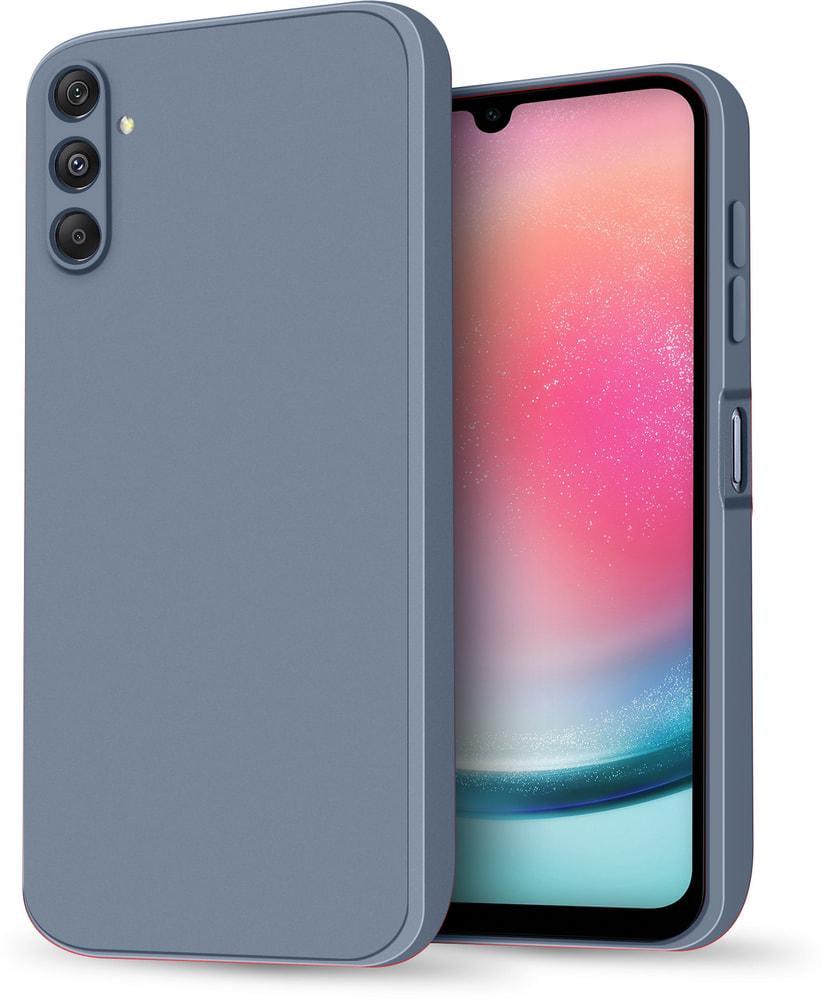 Силиконовый чехол HardCorner Samsung Galaxy A24 A245 (с микрофиброй) Gray Blue (34798-6D)