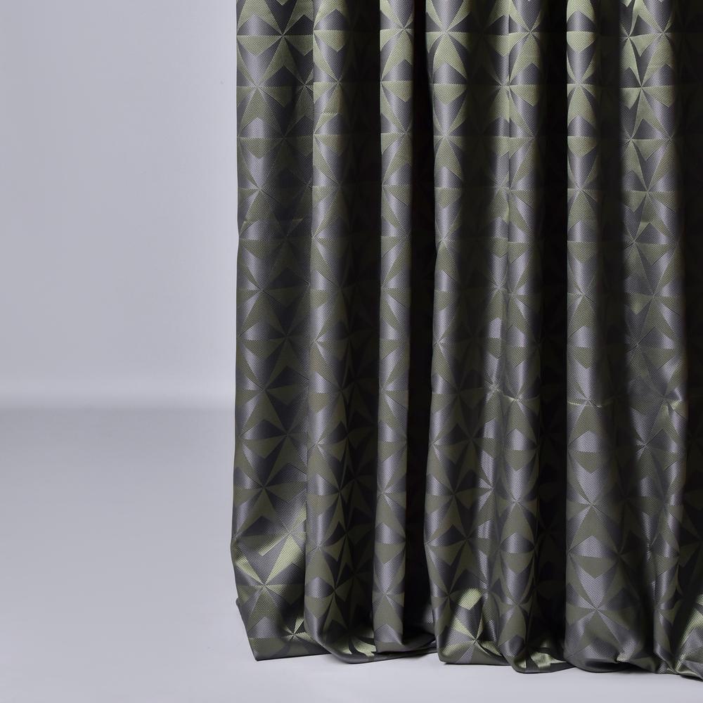 Ткань портьерная жаккардовая E27 Калейдоскоп 295 см 250 гр/м2 Олива (26312)