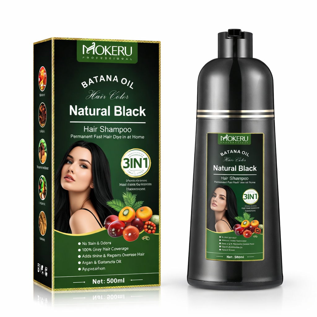 Шампунь для волос окрашивающий MOKERU 3в1 500 мл Черный (OXLY-1-9)