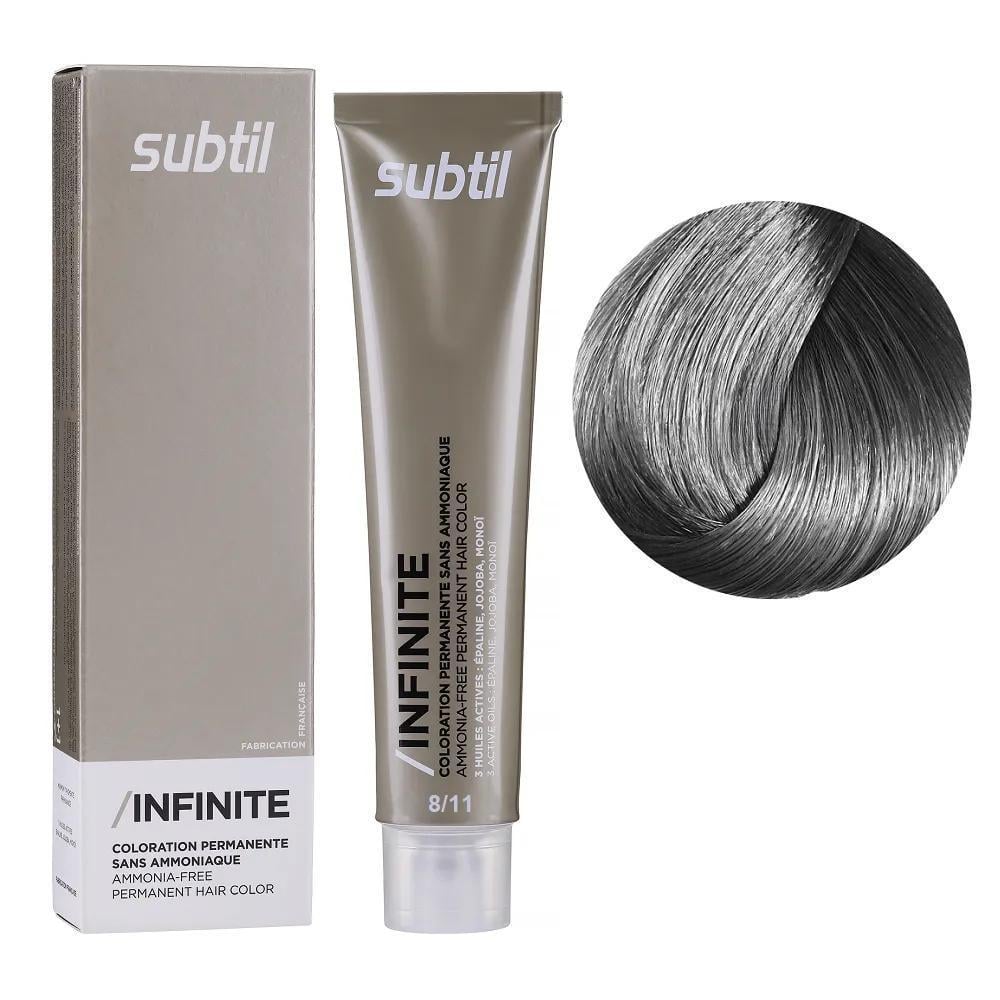 Крем-краска безаммиачная для волос Subtil Infinite Permanent Hair Color 8.11 Светлый блондин интенсивный пепельный 60 мл