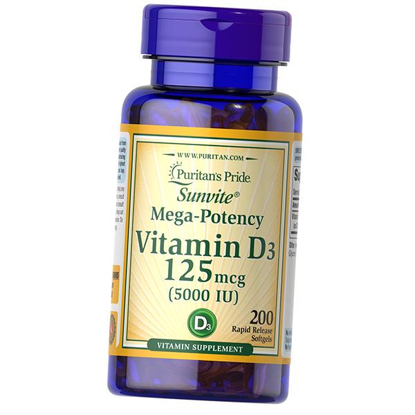 Вітамін Д3 Vitamin D3 5000 Puritan's Pride холекальциферол 200 капс. (36367070) - фото 1 Вітамін Д3 Vitamin D3 5000 Puritan's Pride холекальциферол 200 капс. (36367070) - фото 1