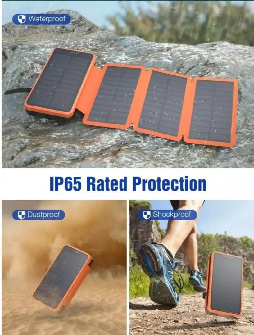 Повербанк сонячний iBattery YD-820S з додатковими панелями та ліхтариком 26800 mAh Orange - фото 6 Повербанк сонячний iBattery YD-820S з додатковими панелями та ліхтариком 26800 mAh Orange - фото 6