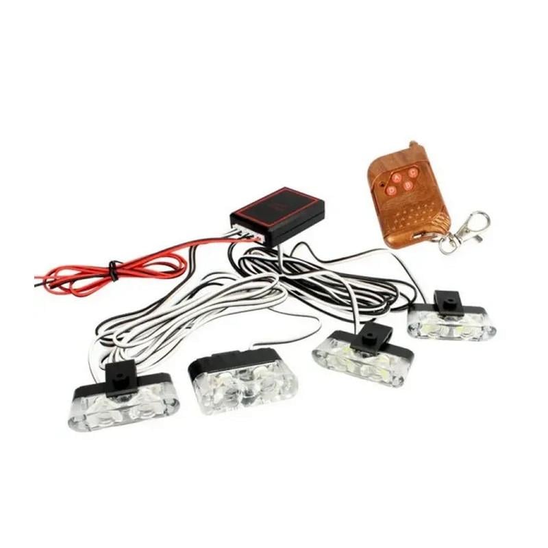 Стробоскоп LED 9202 білий у решітку радіатора з пультом 12-24В