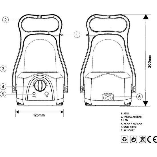 Светильник аварийный Cata CT-9950L 12 Вт USB 6400К Белый холодный - фото 6