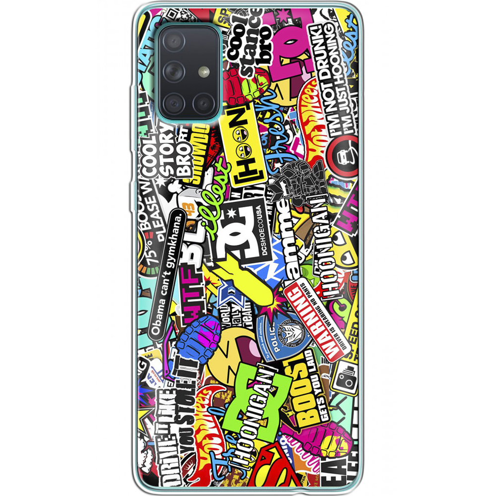 Чехол BoxFace Samsung A715 Galaxy A71 Multicolored Inscriptions Прозрачный силикон (38850-up880-38850)